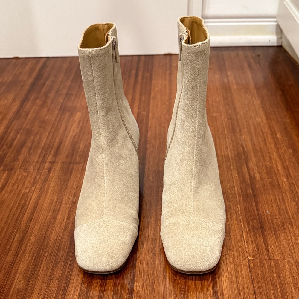Staud Taupe Suede Ankle Boots